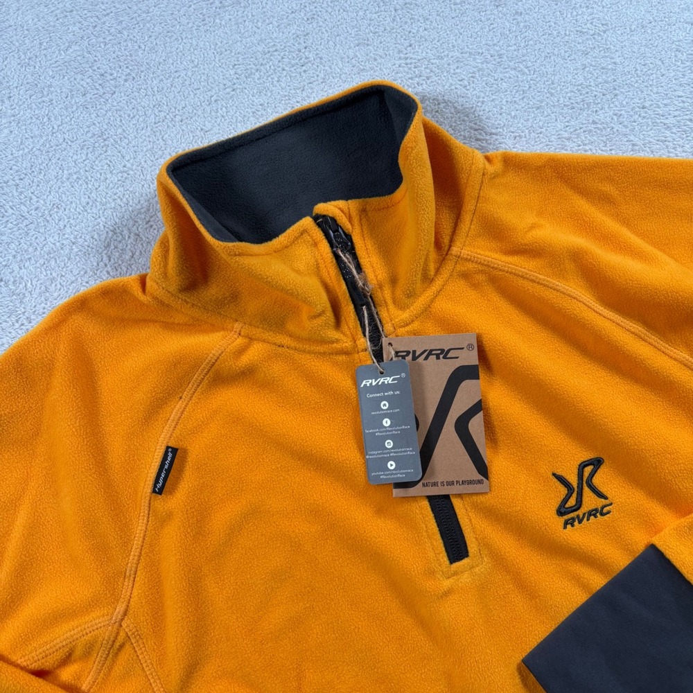 RevolutionRace RVRC Mens 2XL Fleece 1/4 Zip Pullover Radiant Yellow